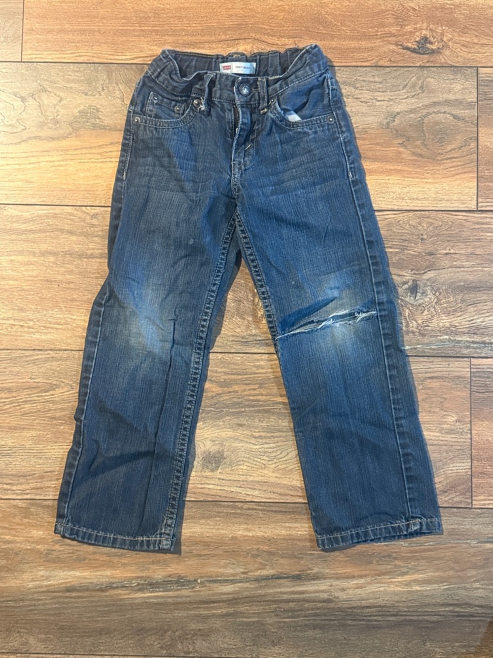 Classic Dark Blue Boy’s 6 Jeans - Distressed Knee